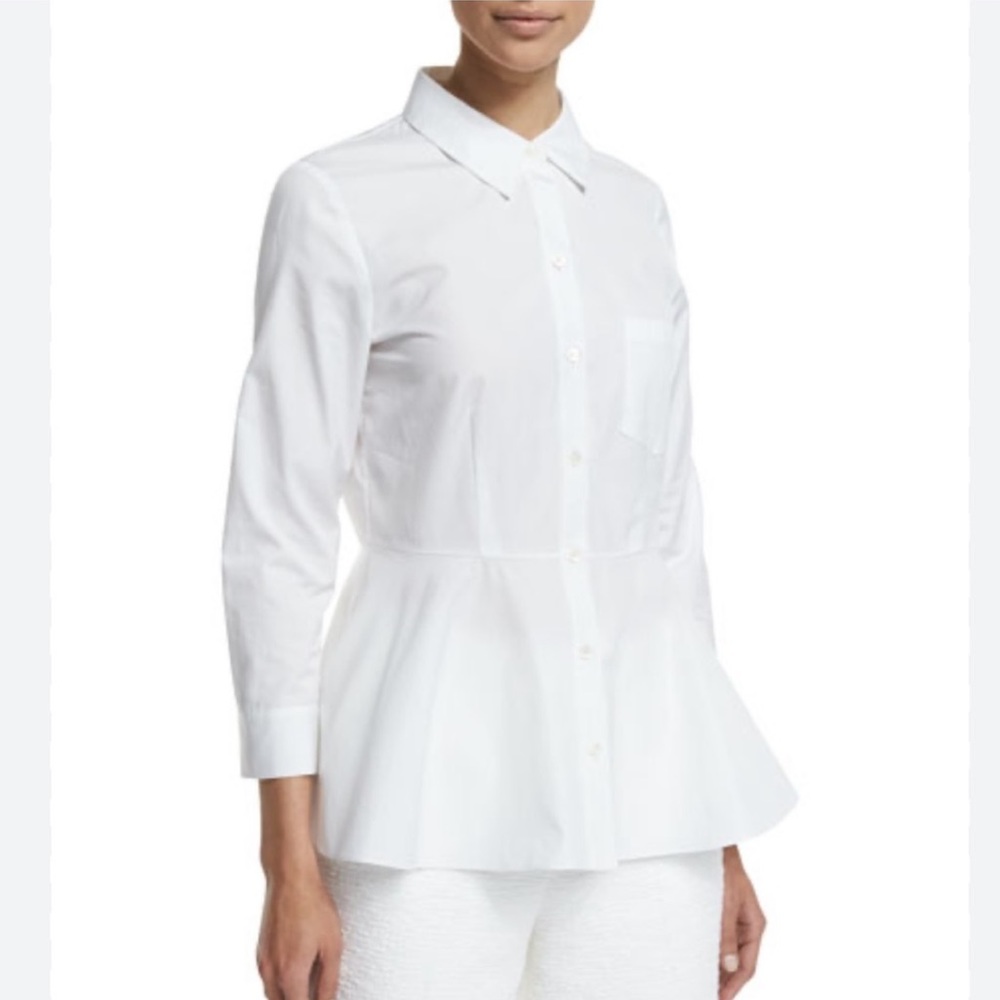 Theory Eyodis Pearce Button-Down Peplum Top